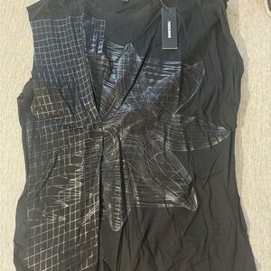 Diesel Black and Gray Graphic Short Sleeve Top